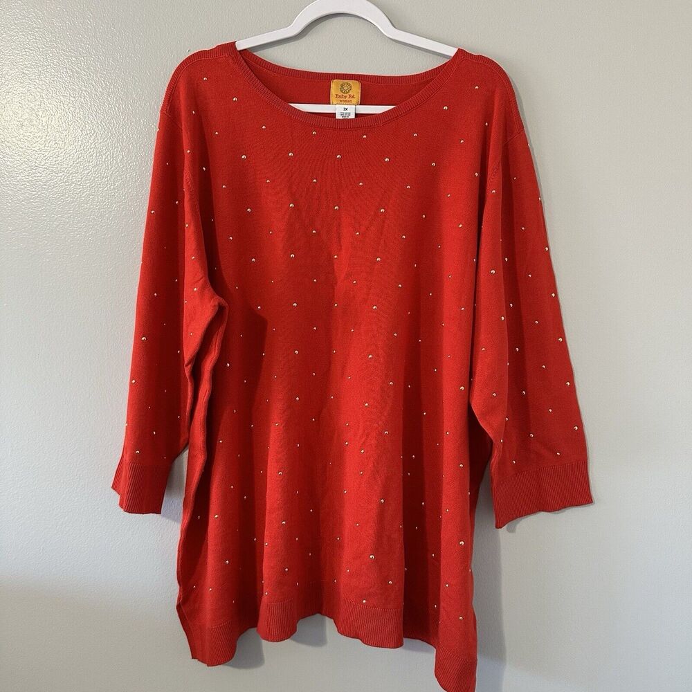 Ruby Rd. Womens Plus Size 3x Stud Embellished Tun… - image 4